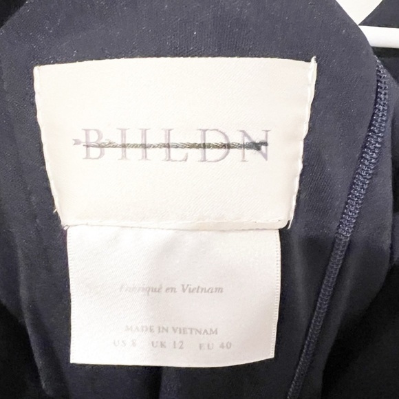 BHLDN Thompson Off-Shoulder Navy Midi Dress - Picture 6 of 8